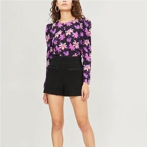Lavande Gathered Floral-Print Crepe Top